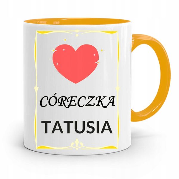 Kubek Żółty Dzień Dziecka Córki Córeczka Tatusia Z Nadrukiem Ze Zdjęciem zdjęcie 1