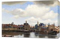 Obraz 90x60cm View of Delft, Vermeer Vintage do Salonu
