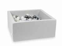 Suchy basen jasnoszary 90x90x40 z piłeczkami 400 sztuk (przezroczyste, metaliczny grafit, opalizujące)