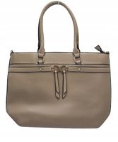 Erick Style - duża klasyczna torebka shopper ciemny beżowy mat A0305