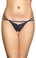stringi koronkowe softline collection 2496 niebieskie s/m