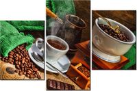 60 90CM OBRAZ 3 ELEM KAWA NATURALNA ŚCIENNY DRUK PŁÓTNO