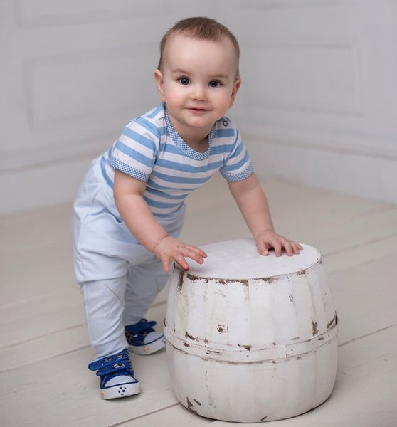 Spodnie basic błękitne 92 zdjęcie 3