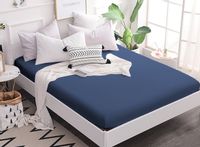 Prześcieradło jersey z gumką 160x200 granatowe