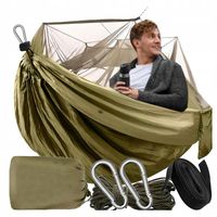 Hamak z Moskitierą Leżak Turystyczny Survivalowy Piknikowy Duży do 180 kg