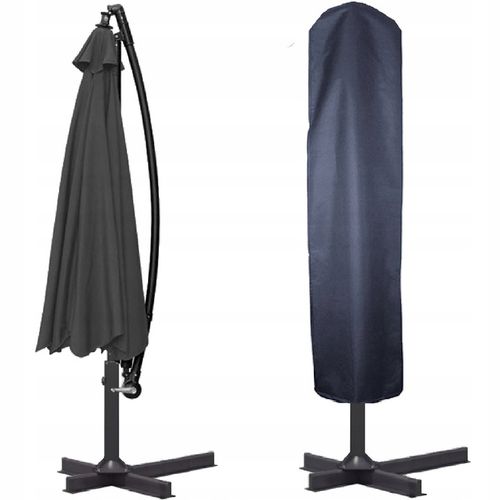 PARASOL ogrodowy DUŻY SKŁADANY SOLIDNY z WYSIĘGNIKIEM i FALBANĄ + POKROWIEC na Arena.pl