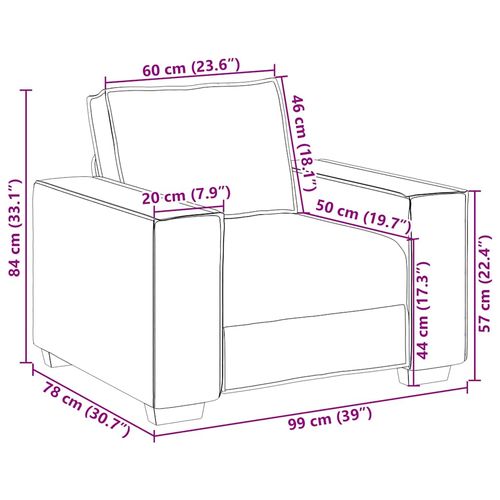 Sofa Fotel Czarny 60 cm Tkanina na Arena.pl