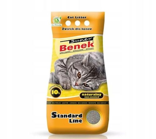 SUPER BENEK Żwirek bentonitowy dla kota Standard Line Naturalny 10l żółty na Arena.pl