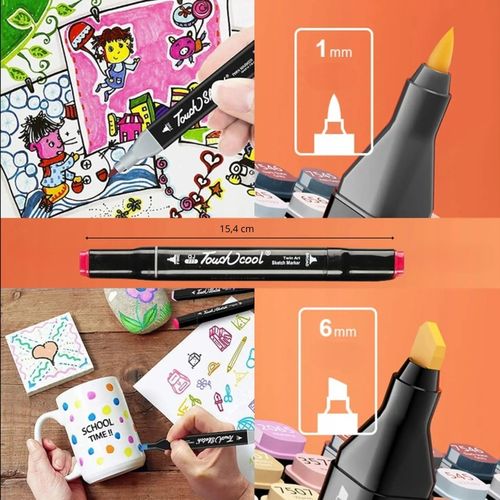 MARKERY ALKOHOLOWE 80 SZTUK PISAKI DWUSTRONNE MAZAKI FLAMASTRY + ETUI TORBA na Arena.pl