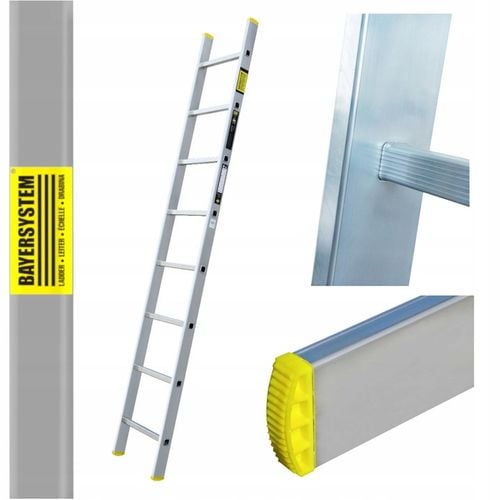Drabina aluminiowa 1x8 Bayersystem przystawna 150kg na Arena.pl