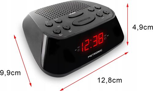 Radio sieciowe FM Metronic 477003 Radiobudzik, z podwójnym alarmem - Czarny na Arena.pl