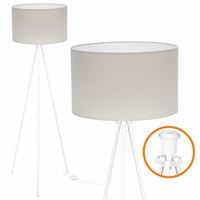 Lampa Trójnóg Trigni Biała - Skandynawski Design Jasnoszary abażur