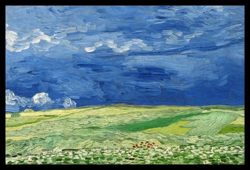 Plakat 60x40cm Wheatfield under Thunderclouds, Van Gogh Vintage na Arena.pl