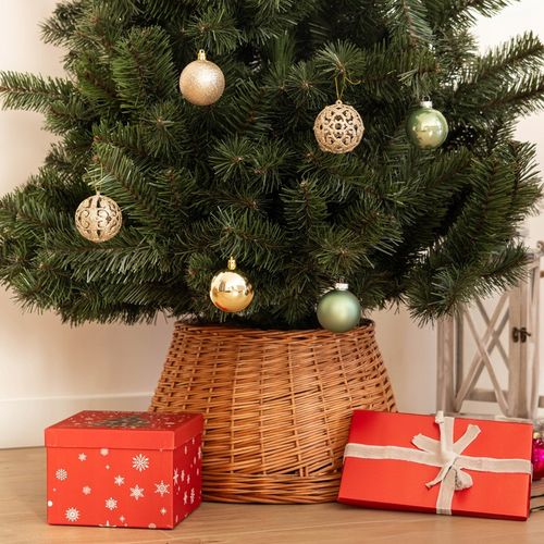 OSŁONA NA STOJAK CHOINKOWY WIKLINOWA 55 cm OSŁONKA POD CHOINKĘ KOSZ BOHO na Arena.pl