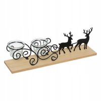 ŚWIECZNIK NA TEALIGHT METALOWY ŚWIĄTECZNY DEKORACYJNY RENIFERY 35X10,5 CM