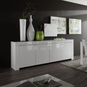 Amalfi komoda biała lakierowana 210 cm wysoki połysk salon