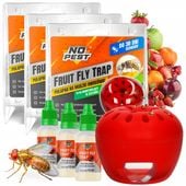 PUŁAPKA NA MUSZKI OWOCÓWKI FRUIT FLY TRAP NO PEST + WABIK 15ML (3