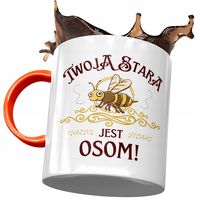 Kubek Pomarańczowy Dla Twojej Starej Na Prezent Z Nadrukiem Ze Zdjęciem