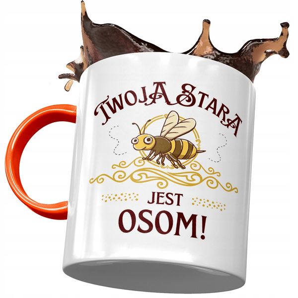 Kubek Pomarańczowy Dla Twojej Starej Na Prezent Z Nadrukiem Ze Zdjęciem zdjęcie 1