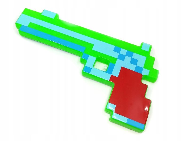 PIXEL Minecraft PISTOLET ŚWIECĄCY Na Baterie DŹWIĘK LED 25cm - Arena.pl
