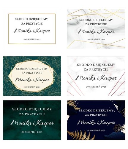 45 sztuk Naklejki okolicznościowe weselne chrzest komunia mix wzorów na Arena.pl