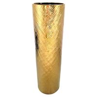 WAZON CERAMICZNY ZŁOTY WYSOKI FLAKON NA KWIATY GAŁĄZKI PODŁOGOWY 45 cm