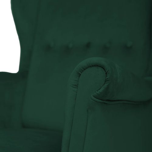 ZIelony Fotel Bujany Uszak + Podnóżek ze schowkiem + Poduszka na Arena.pl