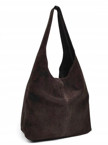 CZEKOLADOWA ZAMSZOWA TOREBKA WOREK BRĄZOWA TOREBKA ZAMSZ NATURALNY ZAMEK A4 na Arena.pl