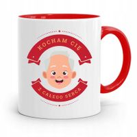 Kubek Czerwony Prezent Dla Dziadka Kocham Cię! Z Nadrukiem Ze Zdjęciem