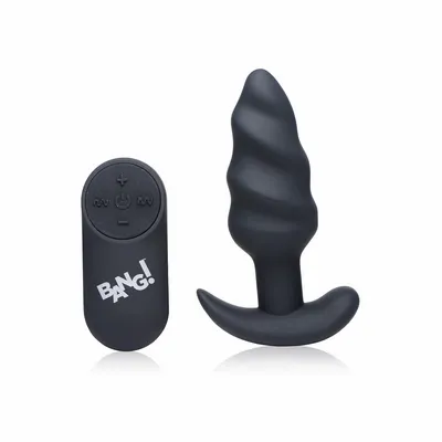 Vibrating Silicone Swirl Butt Plug with Remote Control Xr Brands zdjęcie 1