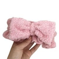 Opaska do włosów kosmetyczna różowa kokarda