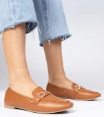 Brązowe eleganckie mokasyny z cyrkoniami Banzao 37
