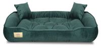 Legowisko dla psa kojec 75x65 cm welur ciemnozielony Indygosklep.pl