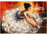 OBRAZ DRUK PRIMA BALERINA CIEPŁYM TLE