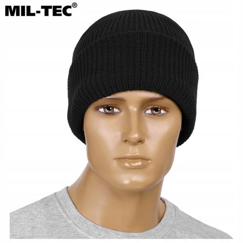 CZAPKA ZIMOWA WOJSKOWA MIL-TEC OCIEPLINA 3M THINSULATE CIEPŁA CZARNA na Arena.pl