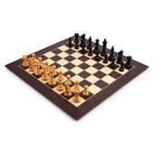 Zestaw Szachowy Wenge Barcelona Deluxe z Czarnymi Figurami Ferrer - Luksus