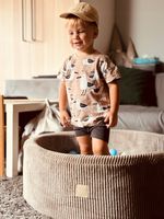 Suchy Basen Piankowy z Piłkami 90x30 Dzieci Beżowy Sztruks 200 piłek MISIOO