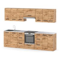 Meble Kuchenne Drewniane Roma 2.8m Kuchnia Z Drewnem Nowoczesna Dąb Wotan