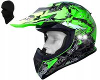 KASK MOTOCYKLOWY CROSS ENDURO QUAD ATV SZCZĘKOWY HULAJNOGA QUAD ATV NEON