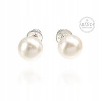 Prawdziwe Perły Białe Srebro Eleganckie Kolczyki