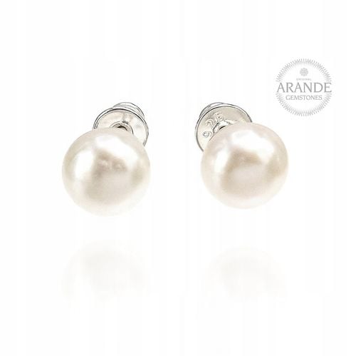 Prawdziwe Perły Białe Srebro Eleganckie Kolczyki na Arena.pl