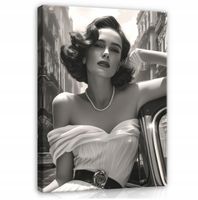 OBRAZ KOBIETA CZARNO BIAŁY NA PŁÓTNIE ŚCIANĘ DO SYPIALNI SALONU 120x80