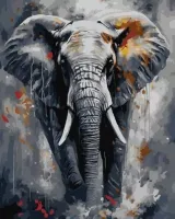 Malowanie po numerach. Majestatyczny słoń, 40x50 cm