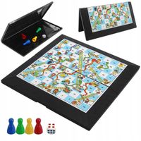 Gra planszowa węże i drabiny klasyczna składana plansza pionki kostka 2314