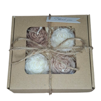 Świece Sojowe Prezent Zestaw 4 Piwonie Dzień Babci Dziadka Walentynki