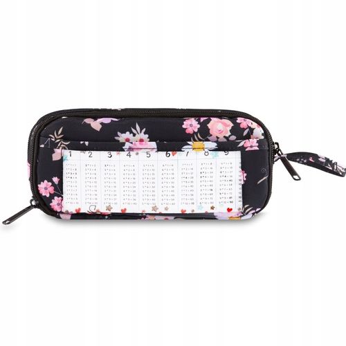 Piórnik szkolny trzykomorowy w kwiaty duży saszetka do szkoły ZAGATTO na Arena.pl