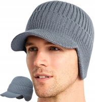 Męska Zimowa Na Uszy Czapka Ciepła Z Daszkiem