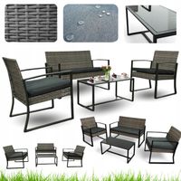 ZESTAW MEBLI OGRODOWYCH NM-08 MTG MEBLE OGRODOWE TECHNORATTAN SZARY