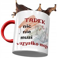 Kubek Czerwony Dla Tadka Tadeusza Kolegi Męża Syna Z Nadrukiem Ze Zdjęciem