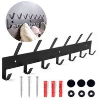 Czarny Wieszak Ścienny 13 Haczyków 52cm Loft